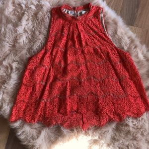 Lace high neck top